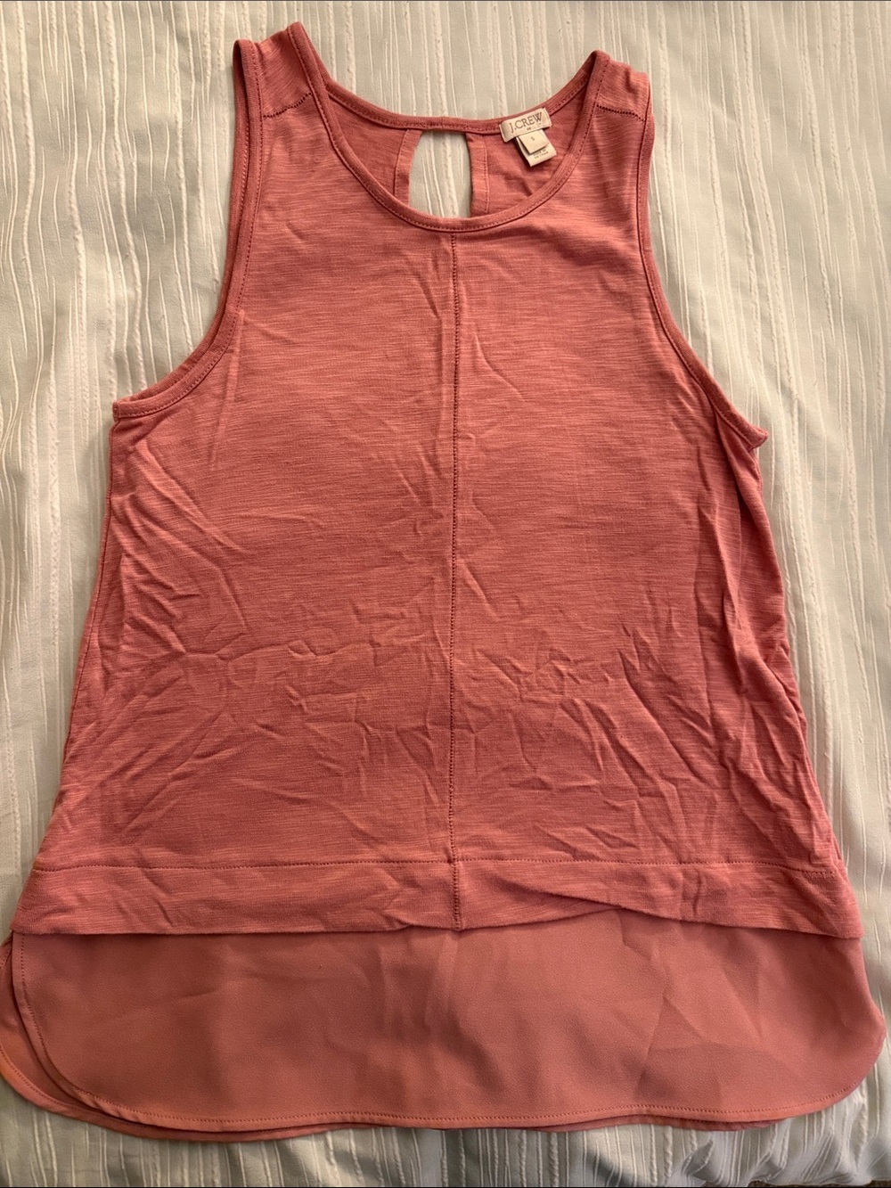 J. Crew Dusty Rose Sleeveless Layered-Hem Tank